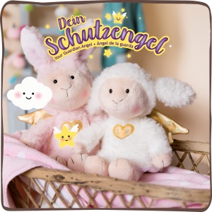 NICI La La Lammie 30cm Plus Schaf cu Aripi Aurii si Inima in Cutie Cadou - Img 2