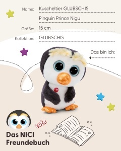 NICI Plus Pinguin Prince Nigu 15cm Gri Super Soft - Img 5