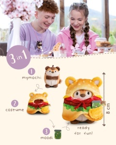 NICI Tiggy 61656 Tiger in costum hamburger cu borcan decorativ 3-in-1 cadou bej - Img 2