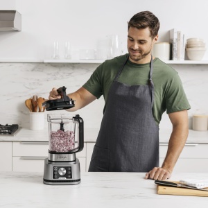 Ninja Foodi Power Nutri Blender Smoothie Maker 3-in-1, creme tartinabile groase si bauturi congelate, programe automate, ulcior de 2,1 litri, cana de 700 ml si bol de 400 ml cu agitator electric, 1200 W, argintiu CB350EU - Img 5