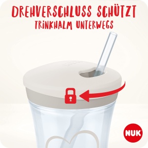 NUK Action Cup Pahar de baut pentru copii 12 luni 230 ml Capac rasucit cu paie moale Rezistent la scurgeri Fara BPA crab mov - Img 3