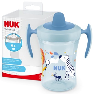 NUK Trainer Cup 230ml BPA-free Albastru Zebra Manere Ergonomice