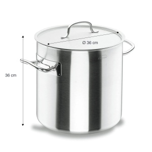Oala de supa Lacor 50136 cu capac, 36 cm, argintie - Img 2