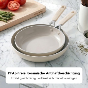 Oala din aluminiu KitchenAid, 24 cm, 4,91 L, cu capac din sticla, neagra - Img 2