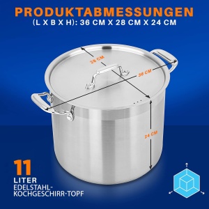 Oala din inox NutriChef 11L, 28cm, pentru toate tipurile de plite, cu 3 valve de abur - Img 2
