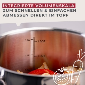 Oala Fackelmann Lara cu capac 16 cm din inox, ergonomica, rezistenta la caldura - Img 5