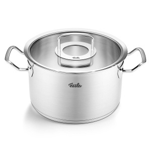 Oala Fissler Original-Profi Collection 24 cm 63L Inox Capac din Sticla Compatibila Inductie