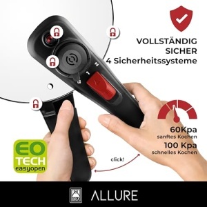 Oala sub presiune BRA Allure, 6 litri, otel inoxidabil, 2 programe de gatire - Img 4