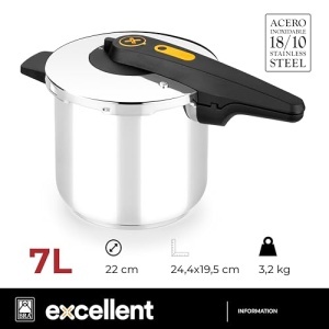Oala sub presiune BRA Excellent 7L otel inoxidabil 1810 doua programe de gatit sistem de siguranta - Img 2