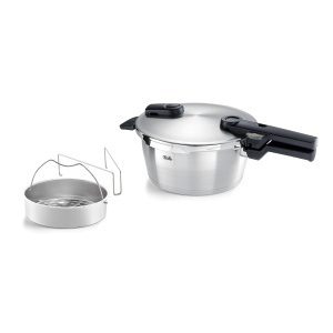 Oala sub presiune Fissler Vitaquick Premium 3,5L din inox cu 2 functii de gatire