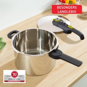 Oala sub presiune Tefal Secure Trendy 6L, inox, 2 trepte de temperatura - Img 5