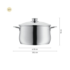 Oala WMF Diadem Plus 20 cm Cromargan Capacitate 37L Inductie Inox Polisat - Img 7