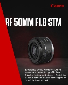 Obiectiv Canon RF 50 mm F1.8 STM, compact, 11.8, negru - Img 2