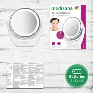 Oglinda cosmetica Medisana CM 835, LED, 5x zoom, 360 rotativa, Alb - Img 6