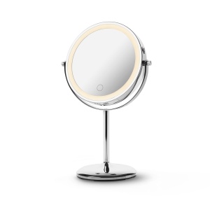 Oglinda cosmetica Medisana CM 844 cu marire, oglinda de masa cu iluminare, oglinda fara fir cu baterie, lumina LED continua si 2 suprafete de oglinda rotative fara si cu marire de 7x