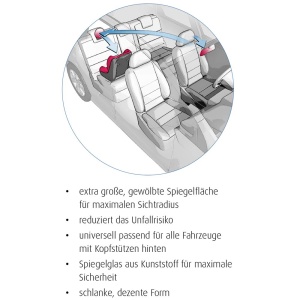 Oglinda de siguranta pentru copii reer 8601, bruchsicher, 17.5 cm, neagra - Img 2