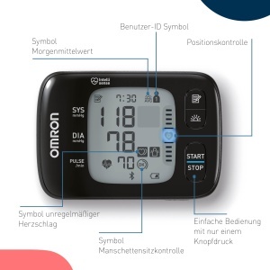 OMRON RS7 Intelli IT, tensiometru digital la incheietura mainii, castigator al testului Stiftung Warentest 09/2020, validat clinic - chiar daca sunteti supraponderal, compatibil cu Bluetooth si smartphone - Img 7