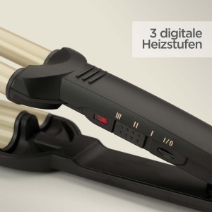 Ondulator BaByliss Easy Waves C260E Beach Waves 3 trepte de temperatura Ceramic Titanium Gold Negru - Img 5