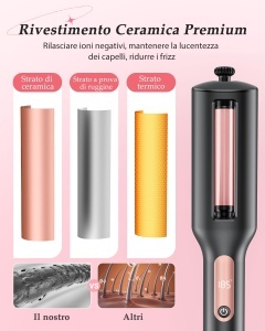 Ondulator de par 4 in 1 BESTOPE MIX, 22253238mm, 4 temperaturi, negru-roz - Img 4