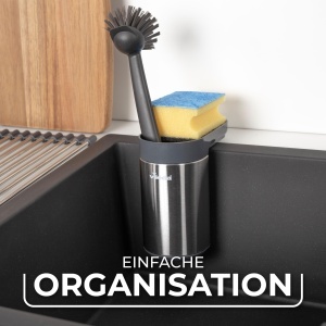 Organizator Spalare Vileda din Inox - Fara Gauri, Cu Suport Ventuzat, Design Modern - Img 3