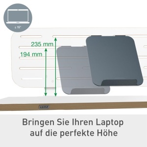 Organizer birou Leitz Ergo Pegboard 80x25 cm, suport laptop, alb, 65490000 - Img 3