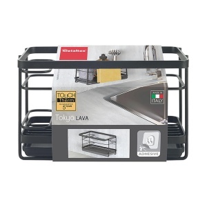 Organizer pentru chiuveta METALTEX LAVA, negru mat, cu suport pentru ustensile - Img 5