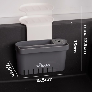 Organizer pentru spume Vileda cu suport cu ventuze, design modern, plastic rezistent - Img 2
