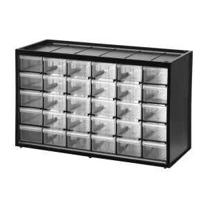 Organizer STANLEY 1-93-980 cu 30 sertare, plastic rezistent, montare pe perete