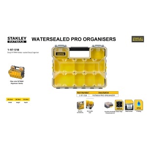Organizer unelte STANLEY FATMAX 1-97-518, 10 cutii detasabile, 45 x 12 x 36 cm - Img 5