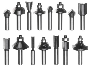 Original Einhell 15 buc. Set de freze (potrivite pentru routere electrice, 15 bucati, diametru tija 8 mm, in carcasa de lemn)