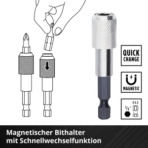 Original Einhell M-CASE 42 buc. Set de biti (biti de 25 mm, biti de 50 mm, suport magnetic, cheie tubulara, suport de biti cu eliberare rapida incl. cutie de depozitare) - Img 4