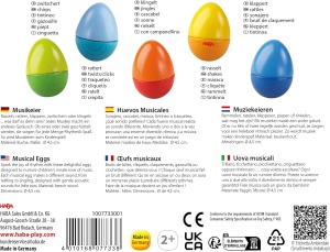 Oua muzicale HABA - 5 oua colorate din lemn pentru educatie muzicala timpurie pentru bebelusi si copii mici de la varsta de 2 ani - Fabricat in Germania - 1007733001 - Img 8