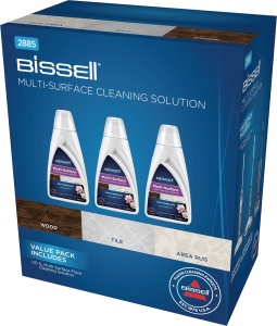 Pachet de solutii de curatare a suprafetelor multiple BISSELL | Curatator de pete pentru pardoseli din lemn, laminate si covoare | 3 x 1 litru | Pentru CrossWave, SpinWave si HydroWave | 2885 - Img 2