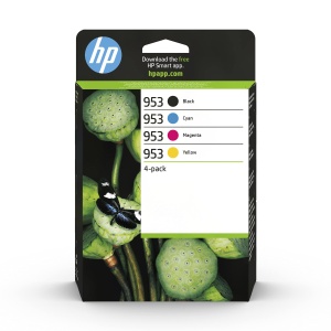 Pachet multiplu cartuse de cerneala originale HP 953 (6ZC69AE) (1xAlbastru, 1xRosu, 1xGalben, 1xNegru) pentru HP OfficeJet Pro 77xx, 82xx, 87xx - Img 1