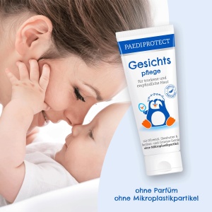 PAEDIPROTECT Face Care Baby & Kids Cream 75 ml, fara parfum si fara microplastice, crema de fata piele uscata, sensibila, ingrediente vegane de ingrijire calmanta si hranitoare, lotiune de ingrijire a pielii bebelusilor - Img 2