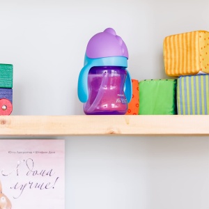 Pahar cu pai Philips AVENT SCF79602, Silikon, Violett, Ergonomic - Img 8