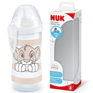Pahar pentru Invatat NUK First Choice Kiddy Cup 300 ml, BPA-free, cu Capac si Clip