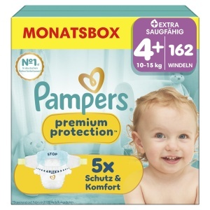 Pampers Premium Protection 4, 162 scutece, 10kg-15kg