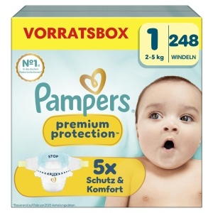 Pampers Premium Protection Marimea 1, 248 Pachete, 2kg-5kg