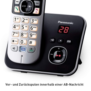 Panasonic KX-TG6823GB Telefon fara fir DECT cu robot telefonic (3 telefoane, radiatii reduse, mod eco, telefon cu capac, telefon fix) negru - Img 4