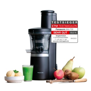 Panasonic Slow Juicer MJ-L700KXE Mat Negru 75 mm Deschidere Larga