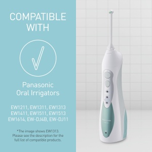 Panasonic WEW0984W303 Duza de inlocuire ortodontica pentru ingrijire 2 in 1 cu duza cu jet de apa si cap de perie,Duza pentru ultrasunete,Irigatoare orale AIR IN si de calatorie,Irigator oral pentru aparate ortodontice,Pachet de 2 - Img 2