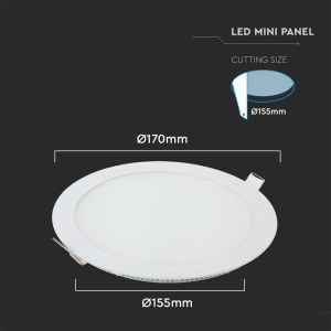 Panou LED V-TAC Runde 12W 1160lm 2700K Alb - Eficienta Energetica, Design Elegant - Img 5
