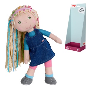 Papusa din Material HABA Auri 30 cm - Papusa Moale cu Par Colorat pentru Copii