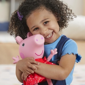 Papusa interactiva Peppa Pig, 30 cm, cu sunete si efecte, rochie de petrecere - Img 2
