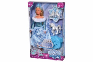 Papusa Simba Steffi Love Ice Skating Winterprinzessin 29cm cu platforma magica