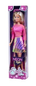 Papusa Steffi Love Neon Style, 29cm, culori neon, recomandata de la 3 ani