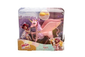 Papusa Unicorn Kyara Simba 109480092, 20cm, cu aripi mobile, accesorii pentru par, roz