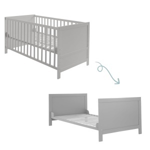 Pat copii roba Kombi 70x140 cm taupe reglabil pe inaltime transformabil in pat junior