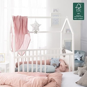 Pat pentru copii Roba Hausbett 60x120 cm alb reglabil pe inaltime transformabil - Img 10